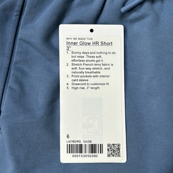 LULULEMON Inner Glow High-Rise Short 3"  In Oasis Blue. Sold out online! - Picture 7 of 10